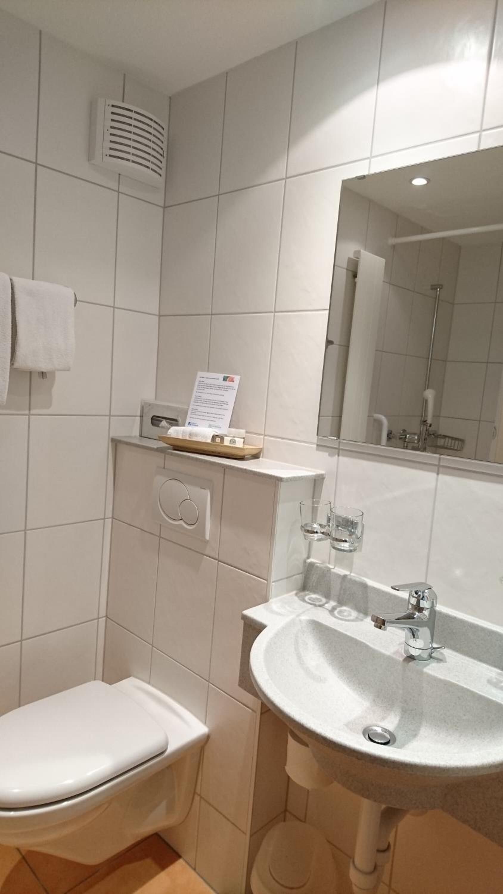 free toiletries, hair dryer, towels, soap