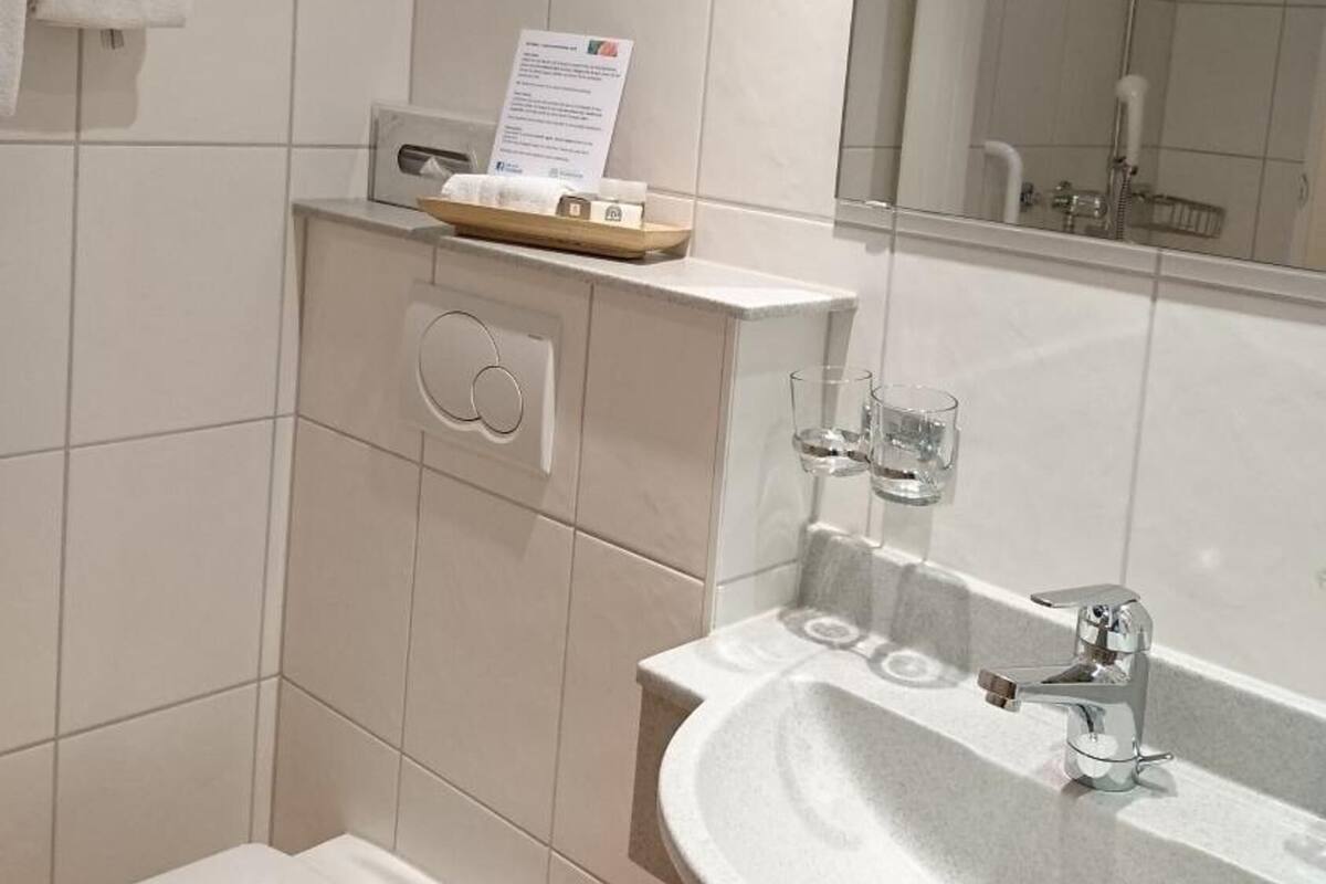 free toiletries, hair dryer, towels, soap