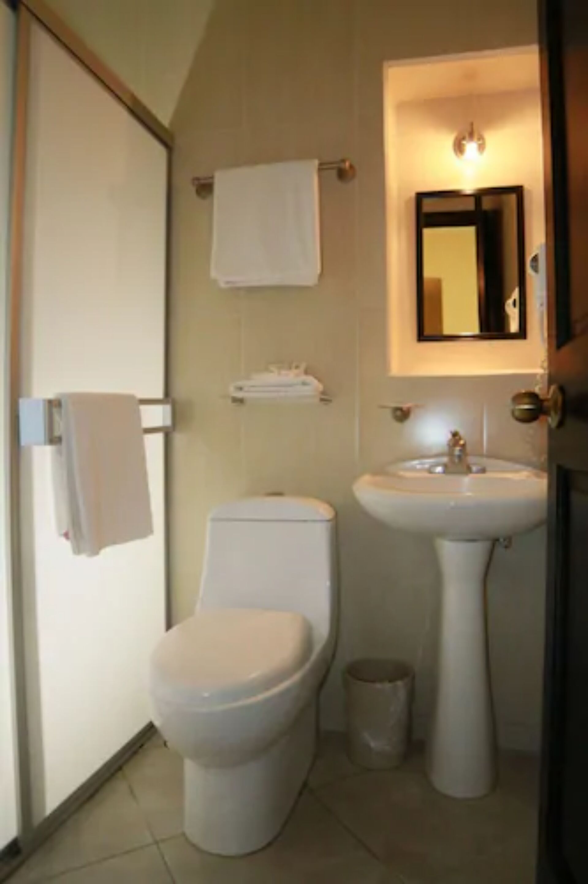 basic suite | bathroom | shower, towels