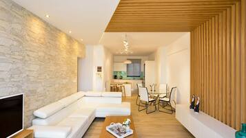 Apartment, 2 Bedrooms, Sea View | Private kitchen | Full-size fridge, oven, stovetop, coffee/tea maker