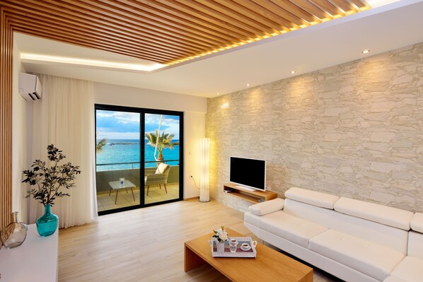 Apartment, 2 Bedrooms, Sea View | View from room - Elia Beach (Chania)