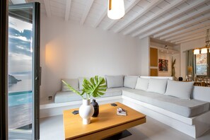 Selene Villa with Private Pool and Sea View | Living area