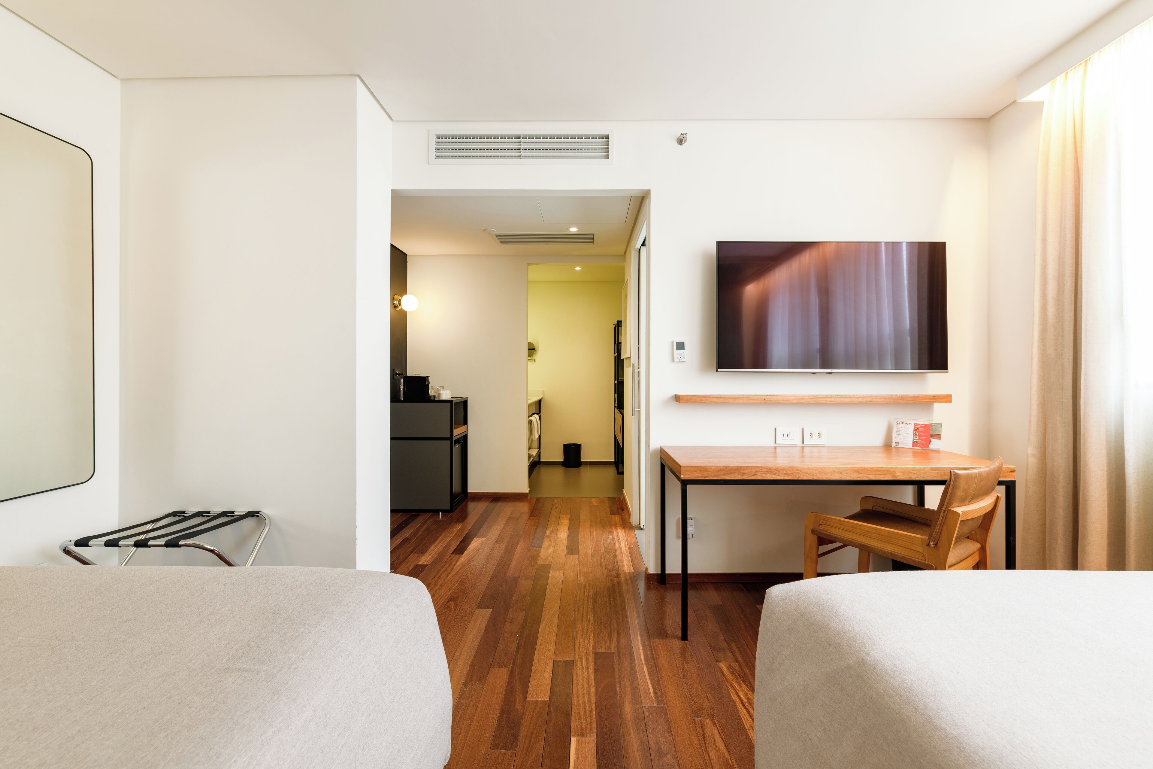 standard room, 2 double beds | 1 bedroom, minibar, in-room safe, desk