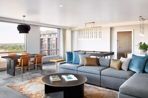 Presidential Suite, 1 King Bed, Accessible (Roll-In Shower) | Living area | 60-inch Smart TV with digital channels, TV, Netflix