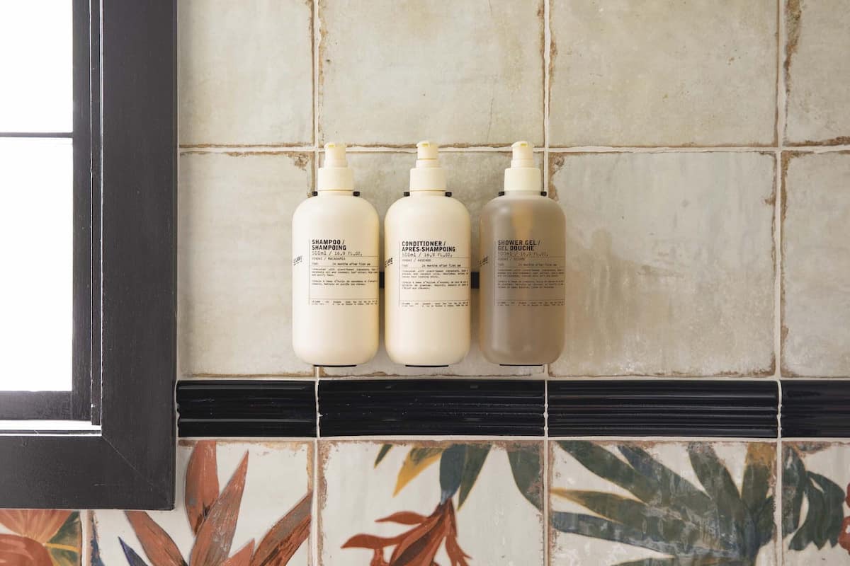 shower, rainfall showerhead, designer toiletries, hair dryer