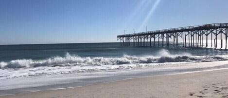 Plage à proximité, chaises longues, serviettes de plage