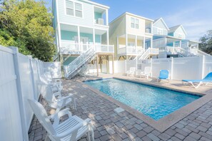 Outdoor pool - FADE AWAY -New 5 Bedroom House Only Steps From The Ocean With a Private Pool (Surfside Beach)