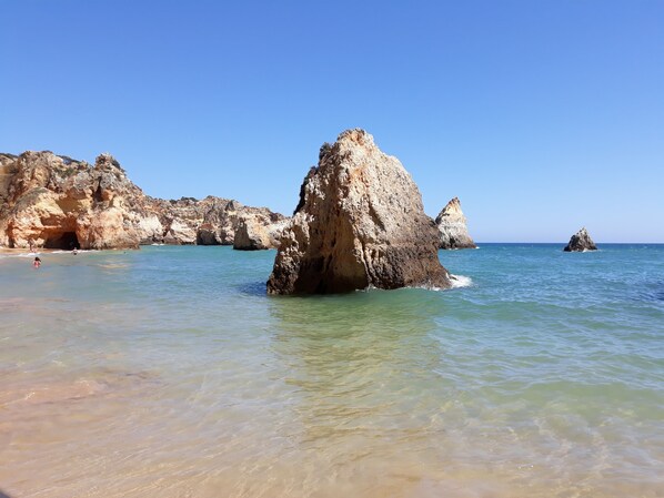On the beach, beach towels