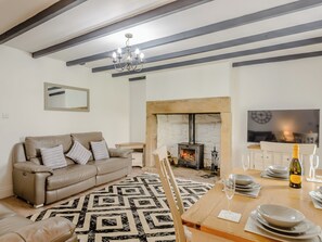 TV, fireplace - Kerseycleugh Bridge Cottage (Kielder)
