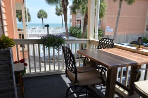 Outdoor dining - Beach House 101 - Oceanfront Complex (Oceanview Unit) in Garden City Beach (Garden City)