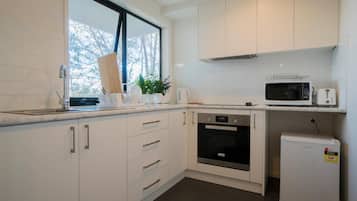 Microwave, stovetop, dishwasher, electric kettle