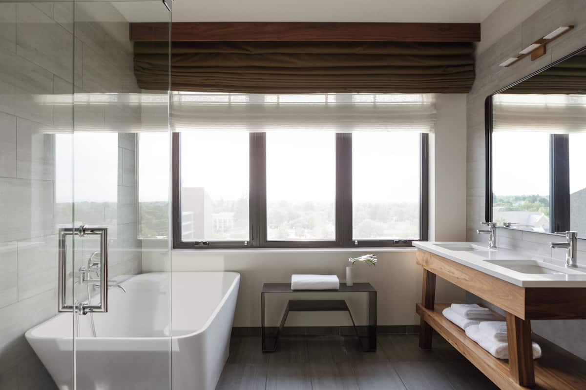 presidential suite | bathroom | designer toiletries, hair dryer, bathrobes, towels