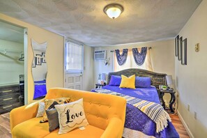 1 habitación, tabla de planchar con plancha, internet y ropa de cama
