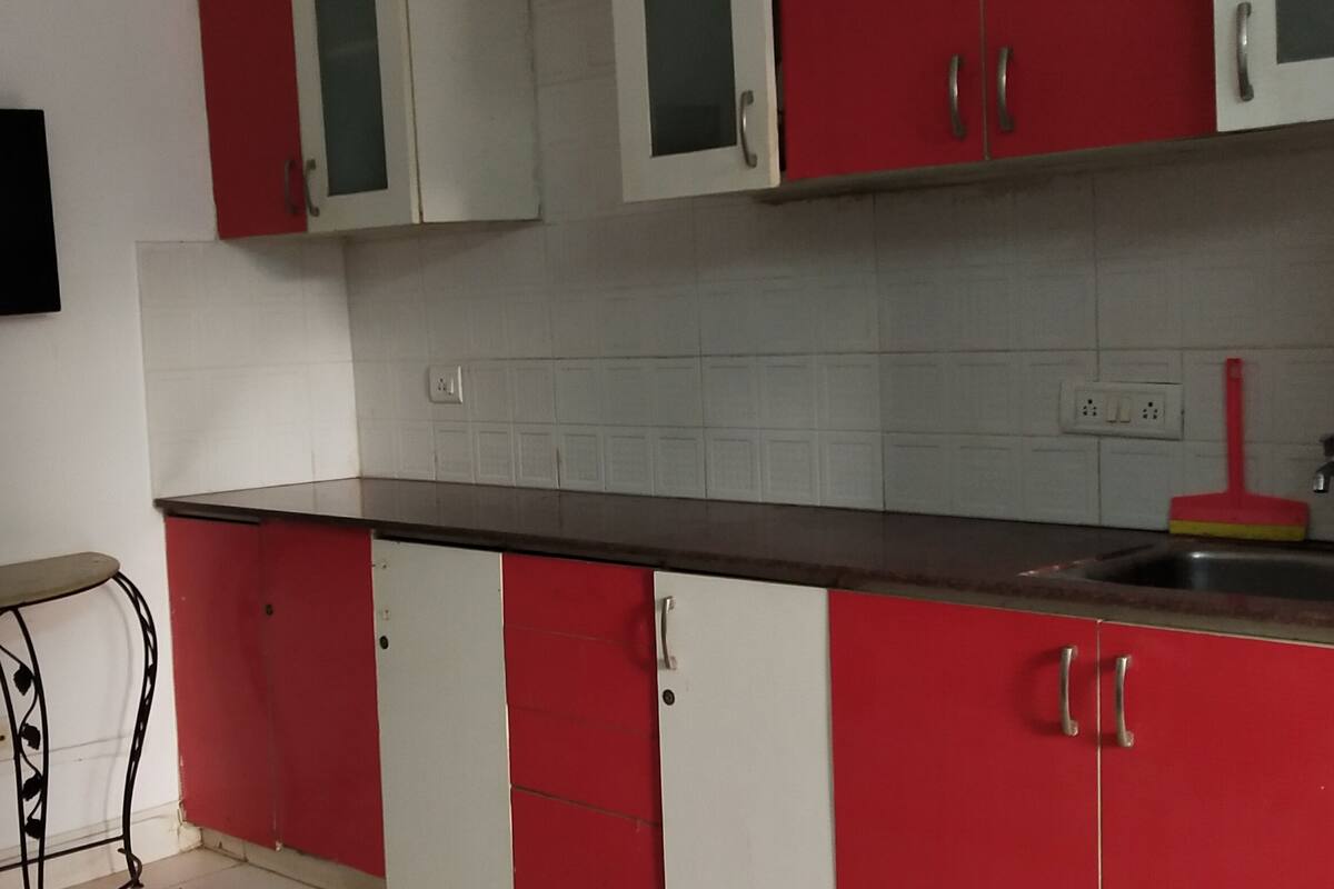 Deluxe Apartment | Private kitchen | Highchair, freezer