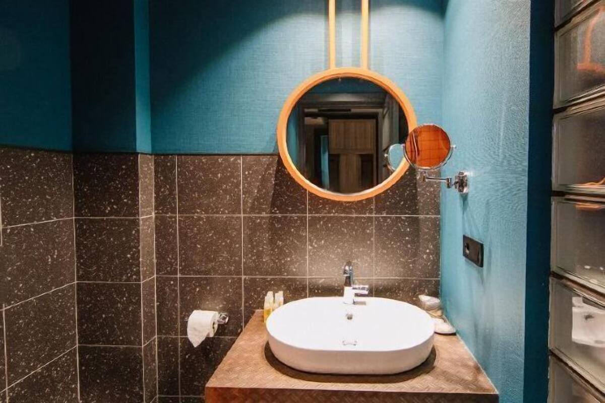 Bathroom | Shower, free toiletries, hair dryer, bathrobes