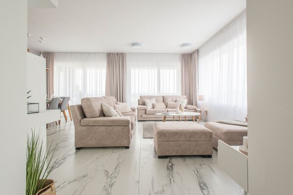 TV, fireplace, table football, ping pong