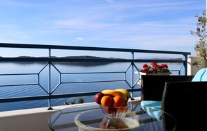 Deluxe Apartment, 2 Bedrooms, Sea View (B1) | Terrace/patio - Grand Bleu Apartments & Villas (Ermionida)