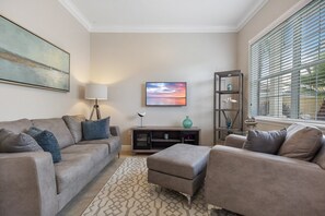 Villa (1 Bedroom) | Living room | LCD TV, DVD player - Rent a Luxury Villa on Reunion Resort, Minutes From Disney, Orlando Villa 3529 (Kissimmee)