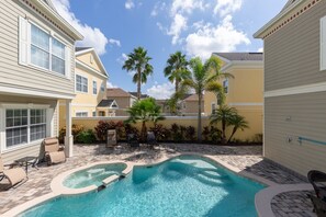 Outdoor pool, sun loungers - Rent a Luxury Villa on Reunion Resort, Minutes From Disney, Orlando Villa 3529 (Kissimmee)