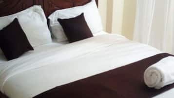 Desk, free WiFi, bed sheets