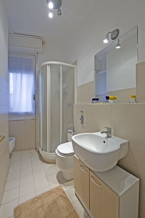 Apartment, 3 Schlafzimmer, Balkon | Dusche im Bad