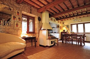 Villa, 6 Bedrooms, Smoking, Private Pool | Dining room - Casale Chimneys Immersed in Olive Trees (Monte Castello di Vibio)
