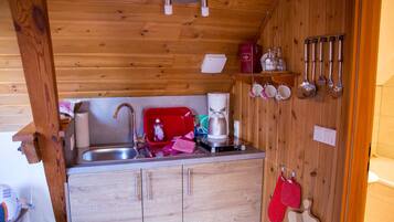 Fridge, oven, stovetop, coffee/tea maker