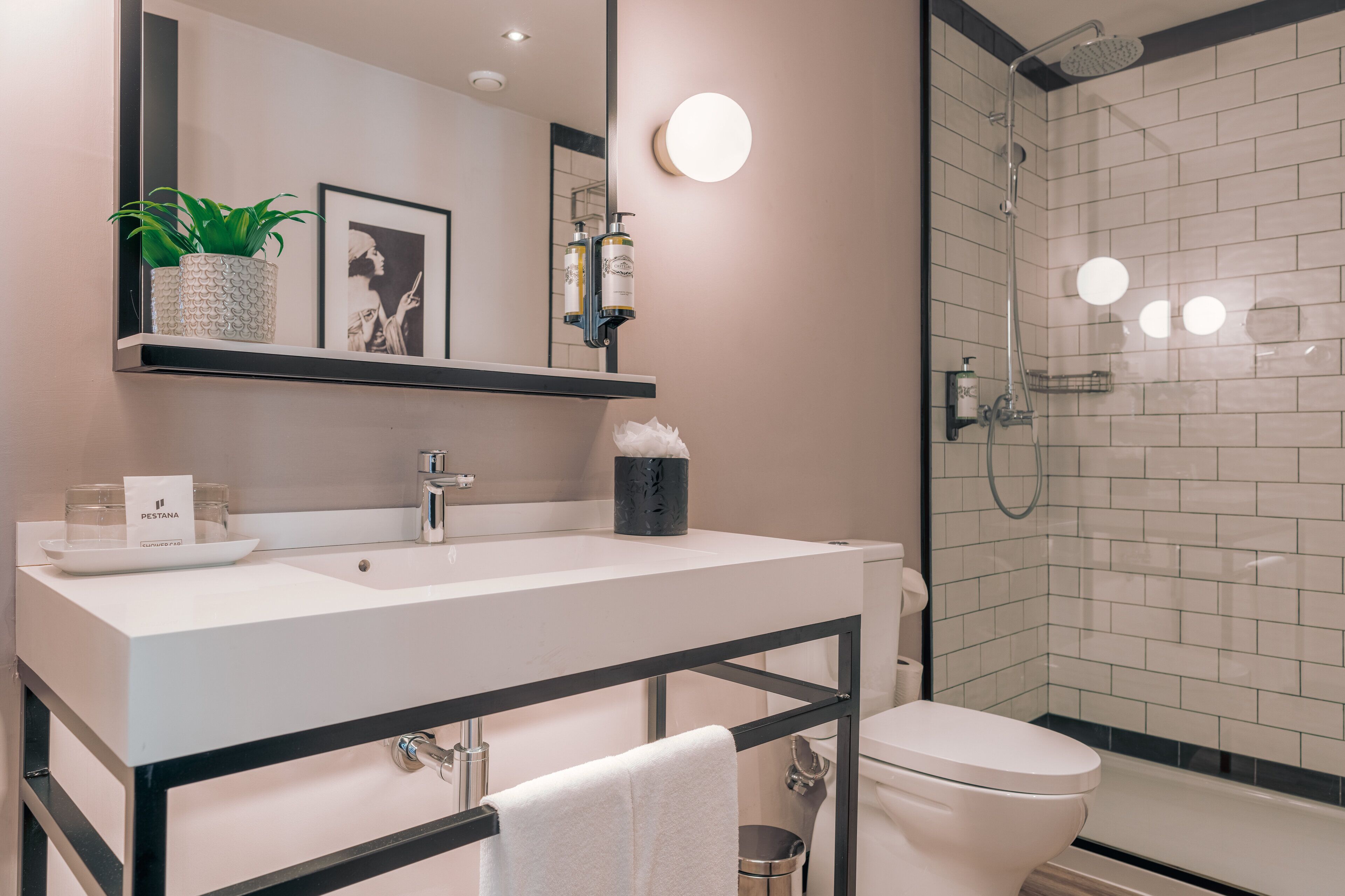 junior suite | bathroom | shower, designer toiletries, hair dryer, towels