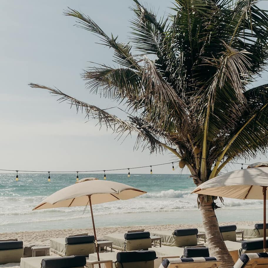 Private beach, white sand, free beach cabanas, beach umbrellas