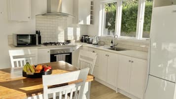 Fridge, microwave, dishwasher, coffee/tea maker