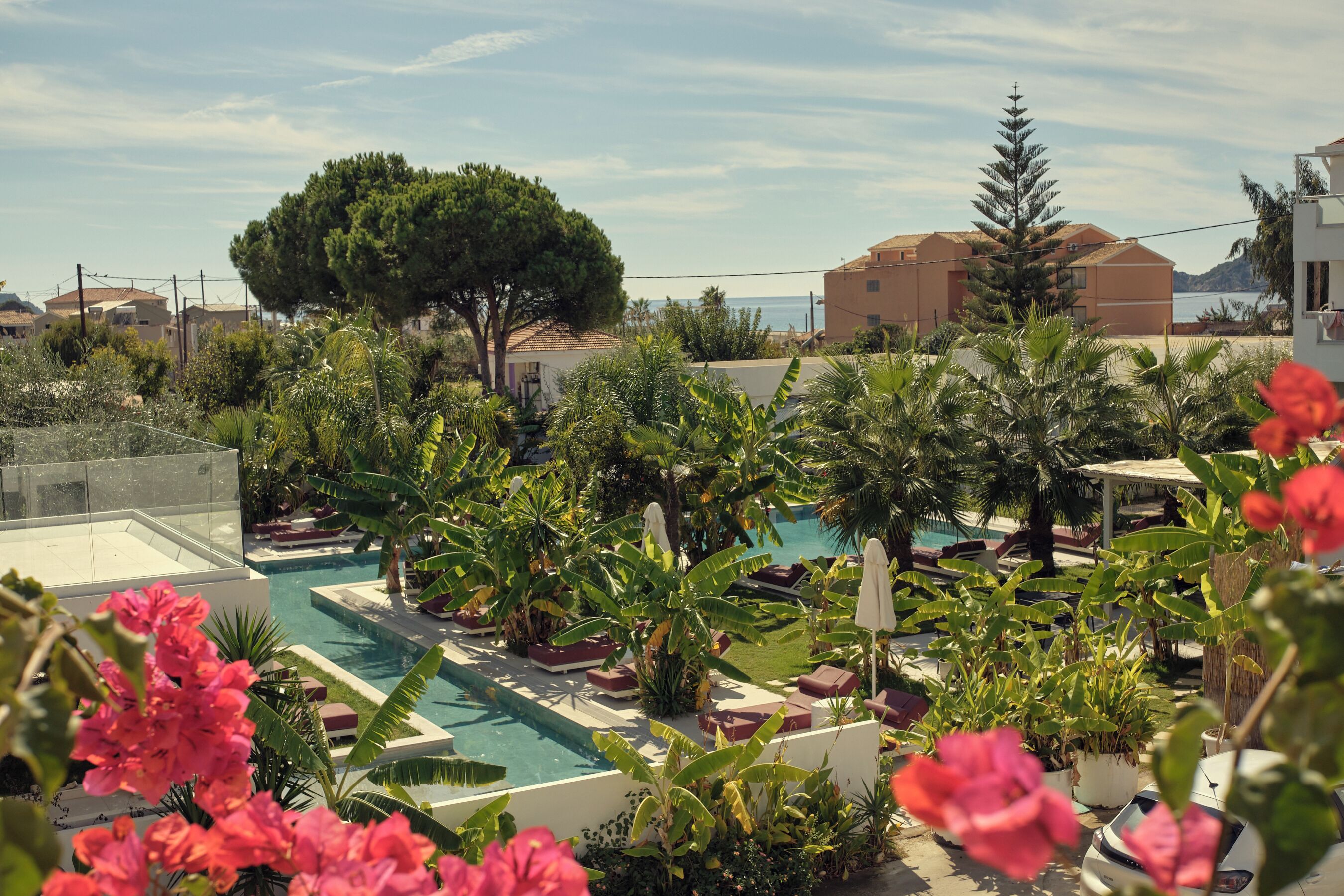 Außenpool, Liegestühle