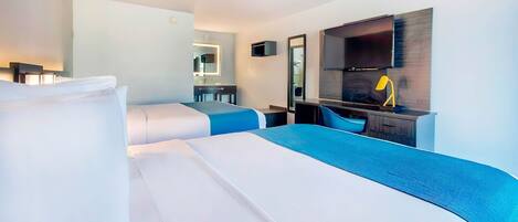 Tirai kedap cahaya, Wi-Fi gratis, dan seprai linen