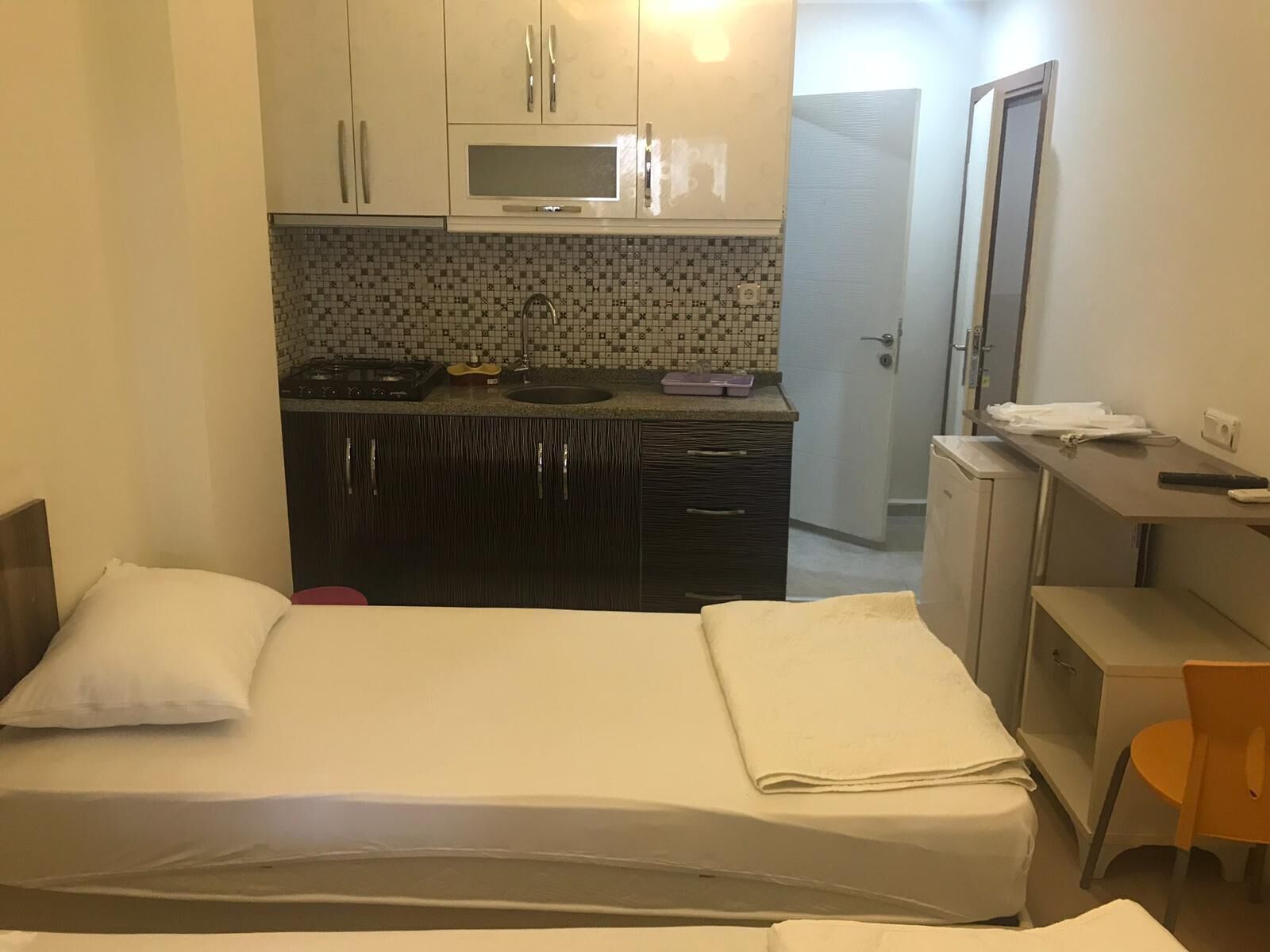 Desk, free WiFi, bed sheets