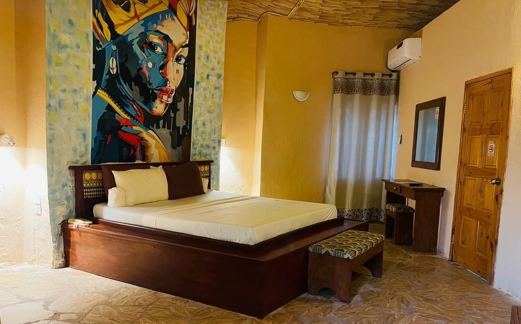 economy double room, pool view | in-room safe, individually decorated, individually furnished