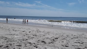 Beach nearby, sun loungers