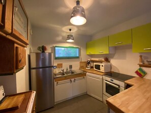 Fridge, oven, stovetop, dishwasher