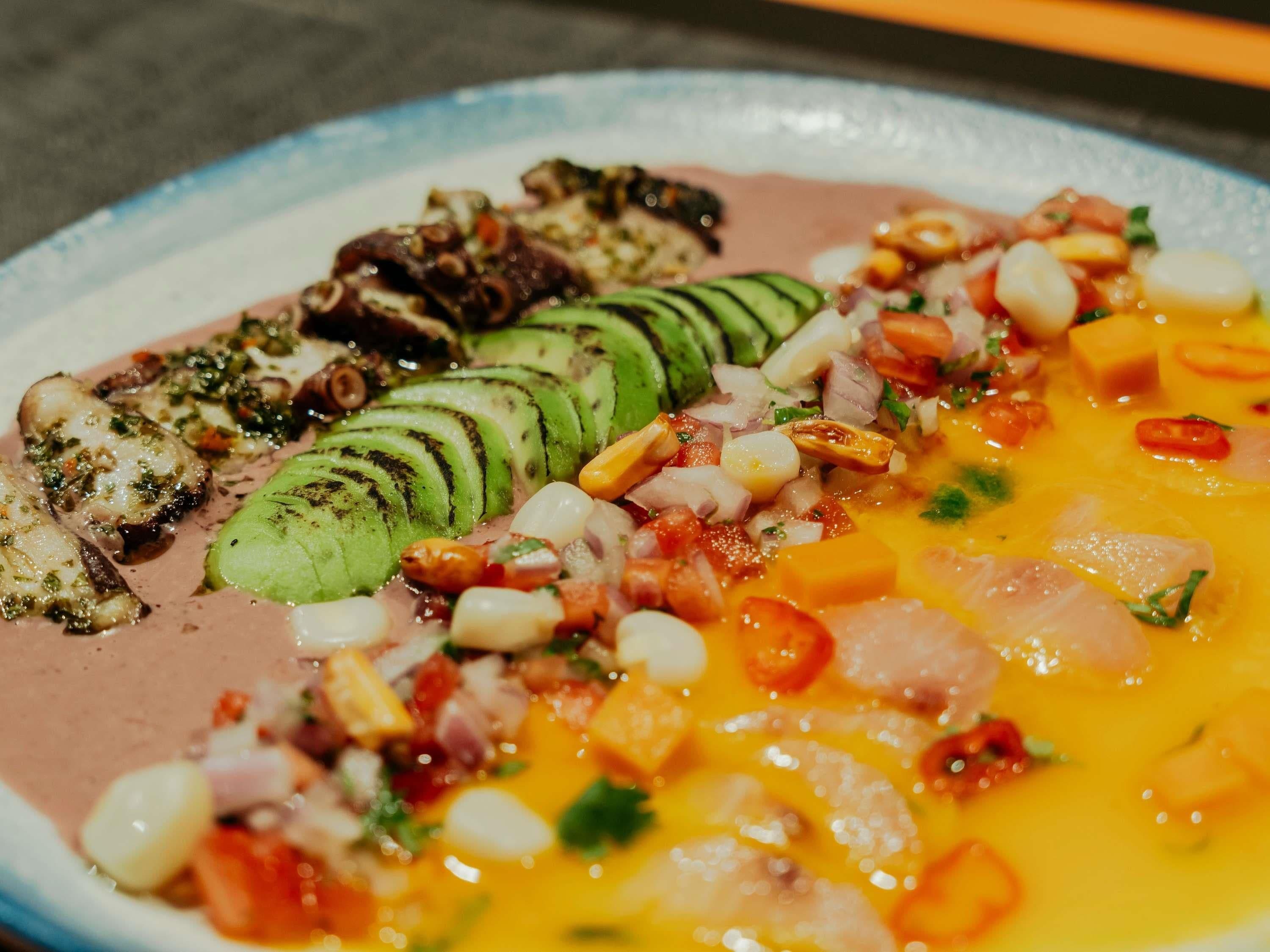 A plate of food with various ingredients.
