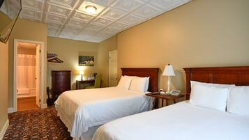 Double Room, 2 Queen Beds | Individually furnished, blackout curtains, iron/ironing board, free WiFi