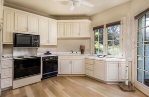 Fridge, oven, stovetop, paper towels