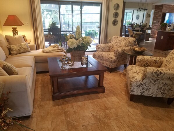 Smart TV, chimenea, reproductor de DVD y libros 