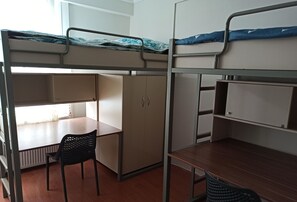 Dormitorio compartido de lujo, solo para hombres, vistas a la ciudad | Escritorio y espacio para trabajar con un portátil
