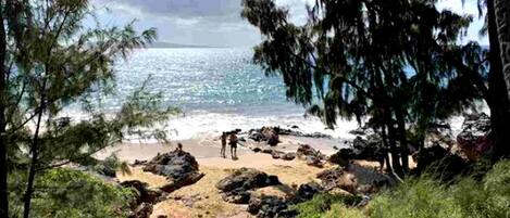 Beach nearby, sun loungers, beach towels