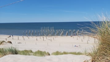 Beach nearby, sun loungers