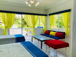 Individually decorated, individually furnished, desk, laptop workspace