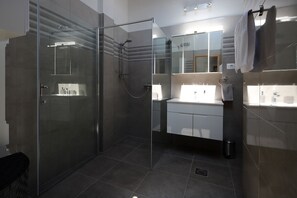 Apartment, 2 Bedrooms, Sea View (Penthouse) | Bathroom shower - Apartments Galboka (Mali Losinj)