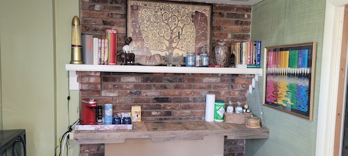 Puzzled is a space where most hanging artwork are puzzles...