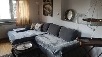 Télévision, table de tennis de table, livres