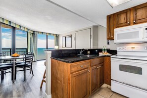 Fridge, microwave, oven, stovetop - 17th Floor 1Br Oceanfront/ Dogs OK! (Myrtle Beach)