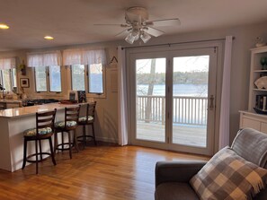 Televisión, chimenea y libros 