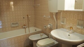 Combined shower/tub, bidet
